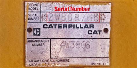 caterpillar sn serial number